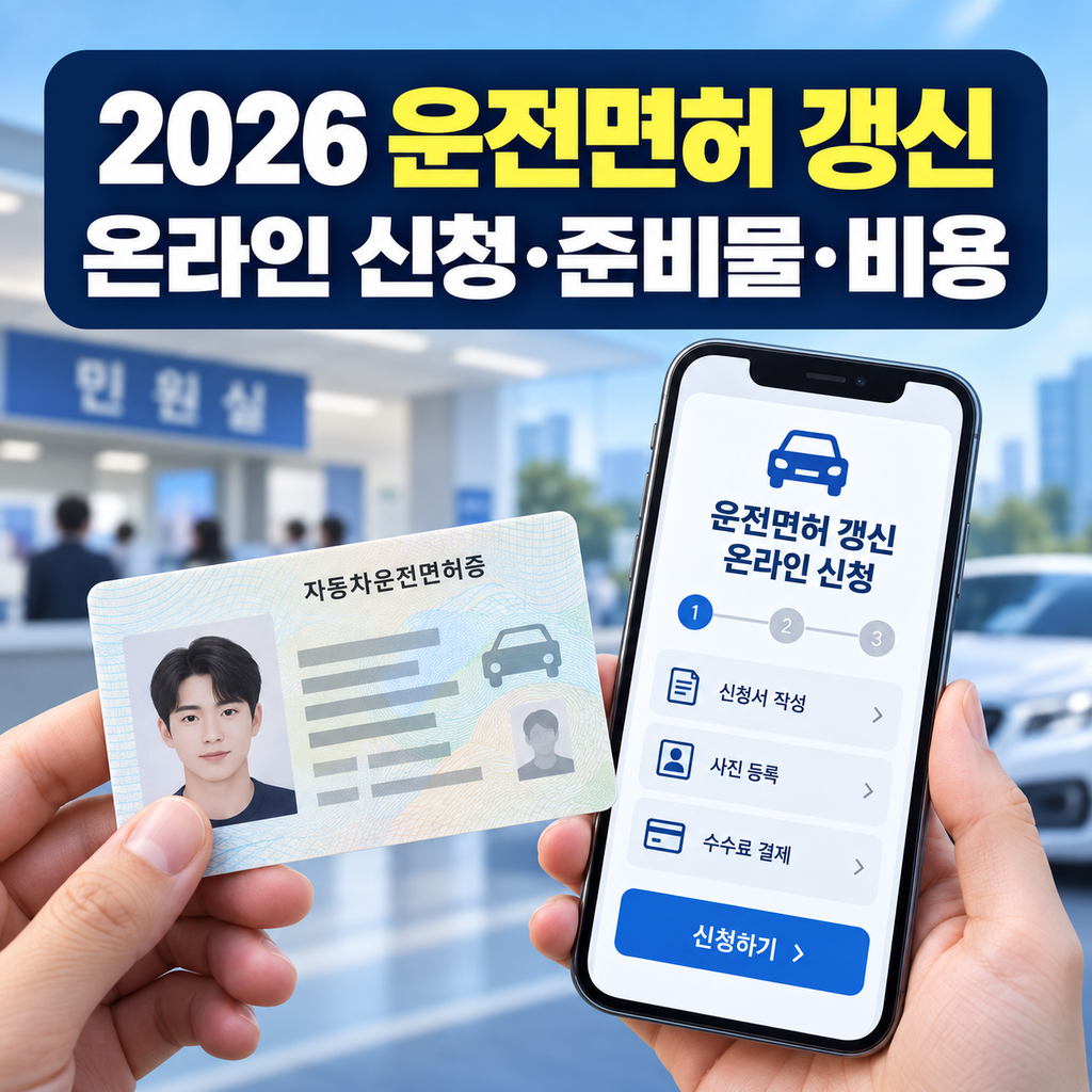2026 운전면허 갱신 방법|온라인 신청·준비물·사진 규격·수수료 총정리