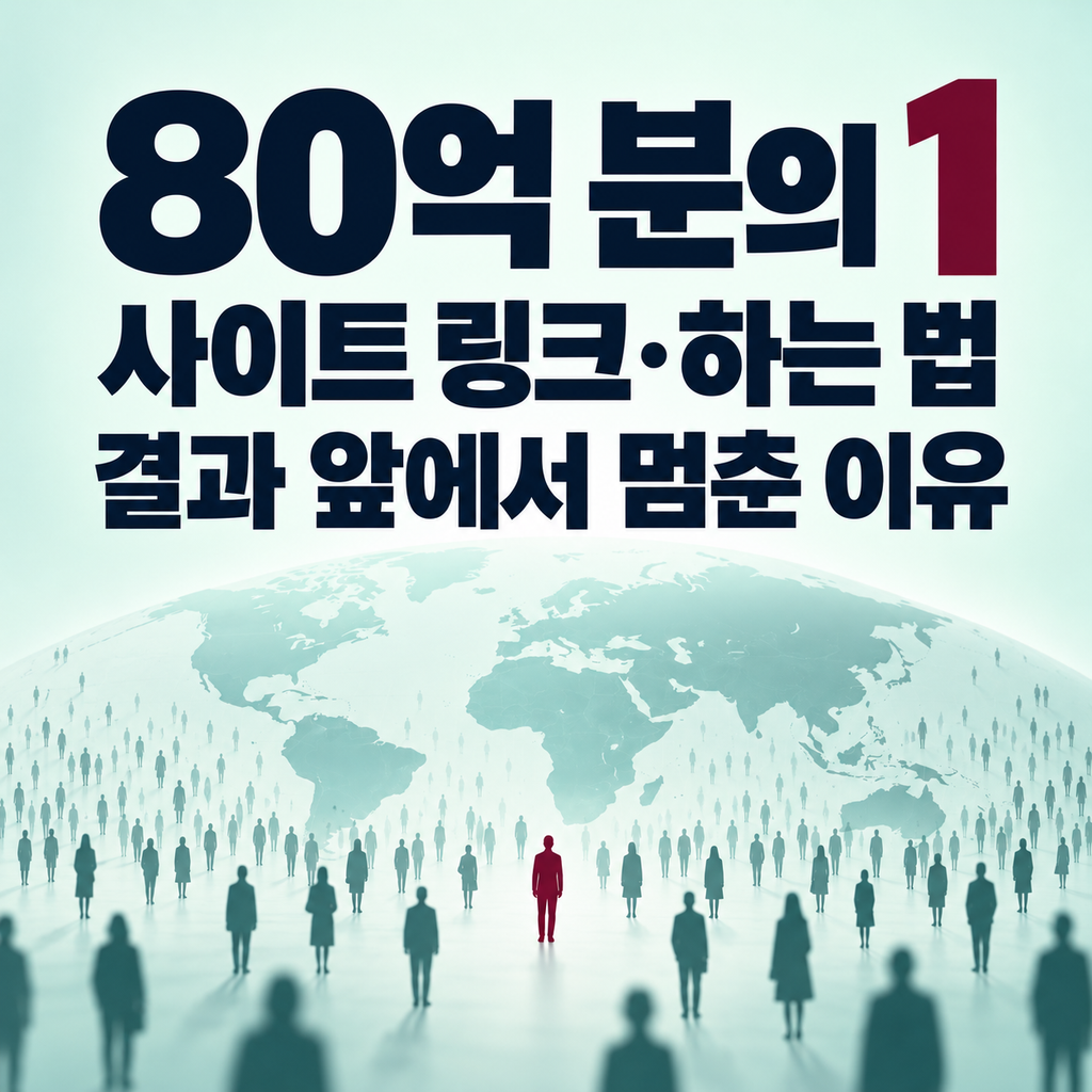 80억분의1 사이트 링크·하는 법｜결과 보면 다들 멈춘다는 이유