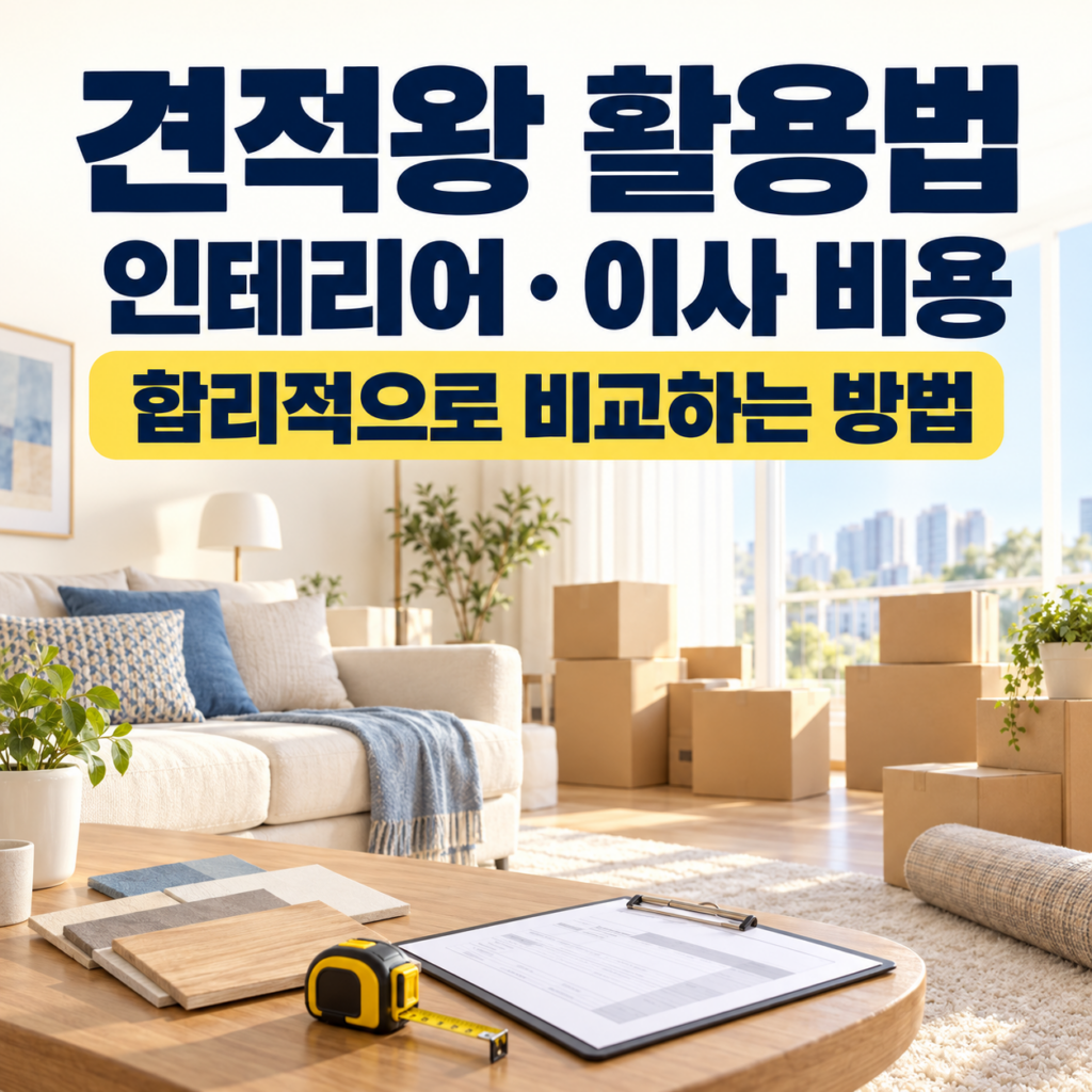 견적 왕 활용하여 인테리어 및 이사 비용 합리적으로 비교하는 방법
